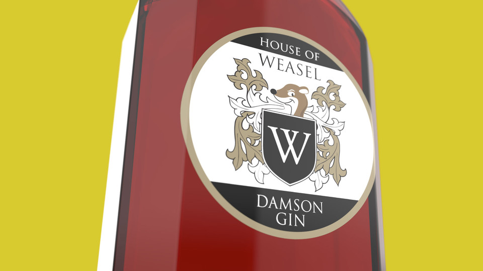Weasel Damson Gin Label Design