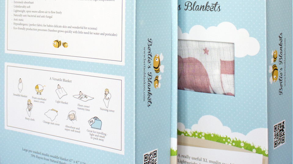 Bertie's Blankets Packaging Design and Illustration